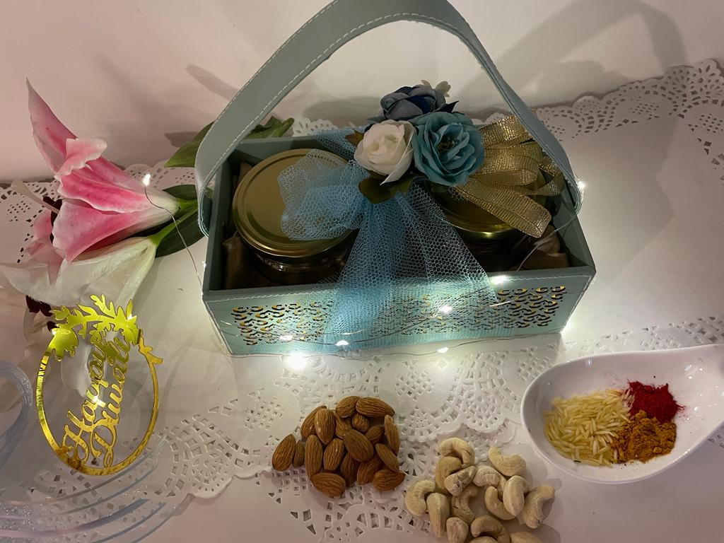 Dry Fruits Jars Gift Basket for Diwali - Same day Delivery - Best Seller Gift Hamper C-GBF