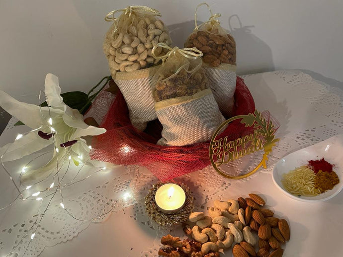 Send Online Gift - Dry Fruits Gift Basket for Diwali - Best Seller Gift Hamper C-GBF