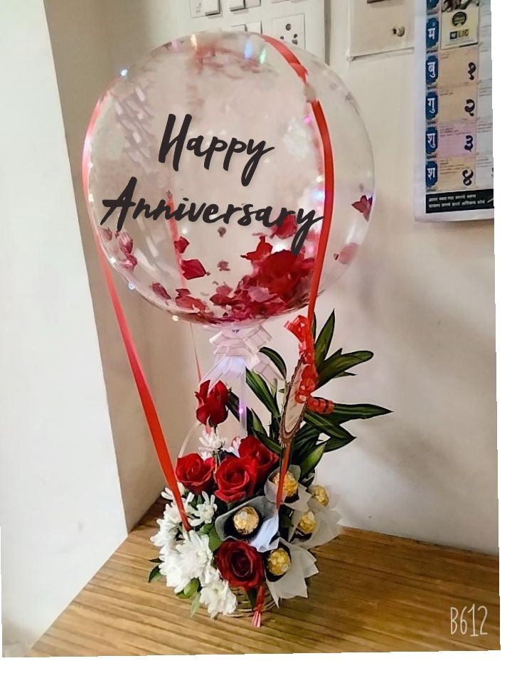 Balloons with your message Happy Anniversary Free delivery C-BFCHST