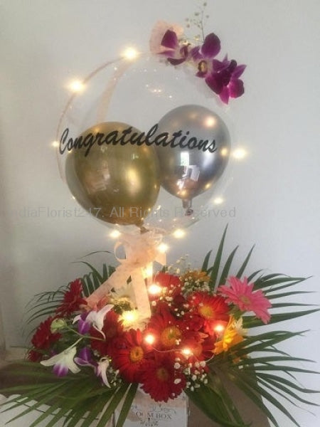 Gift Balloons with sparkle Lights for Congratulations Same day delivery C-BFST