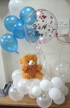 Load image into Gallery viewer, Clear balloons with confetti personalised Its a boy or girl Balloons party decorations same day delivery C-TBB
