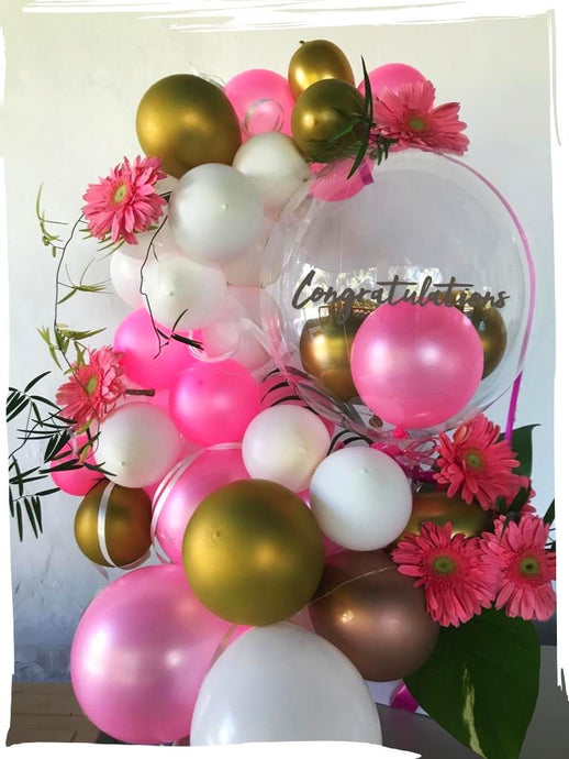 Metallic balloon decoration Congratulations Greetings Send today home delivered C-BFST