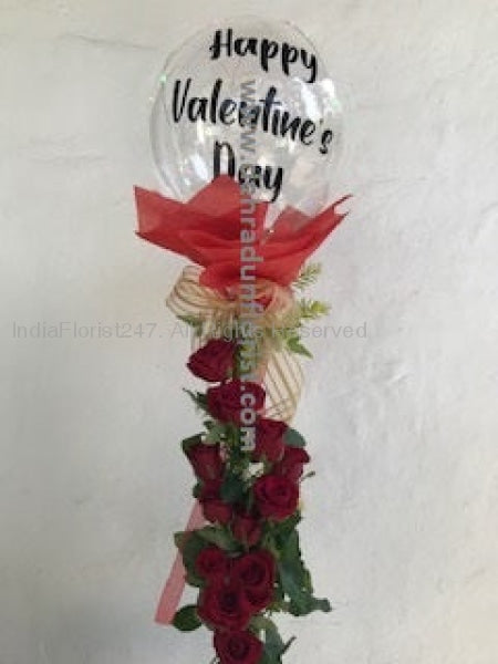 Clear personalized balloons Same day delivery of Valentines day balloons gifts online in India C-BFST