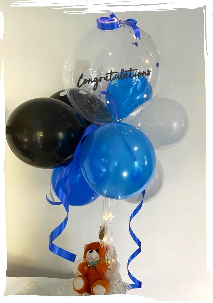 Birthday balloons online Blue balloon bouquet Air blown C-TBB